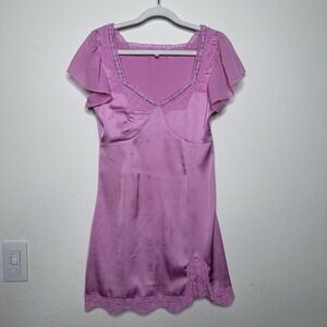 Love Shack Fancy Aubrietta Mini Dress Womens Sz 00 Lace Coquette Pink